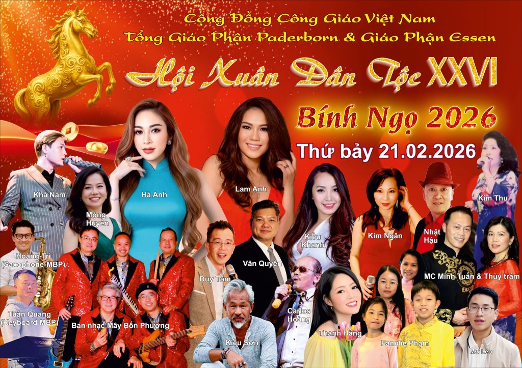 Hội Xuân Dân Tộc Bính Ngọ 26, thứ bảy 21.02.2026 tại Möhnesee, cộng đồng công giáo Micae vùng Paderborn Essen